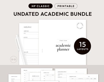 HP Classic Academic Planner Printable for College Students | HP Classic Student Planner | Undated Study Planner / Project Planner Inserts