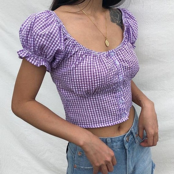 gingham bustier top