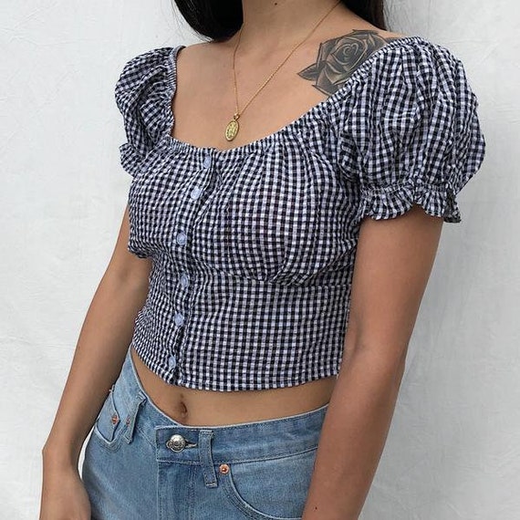 gingham bustier top