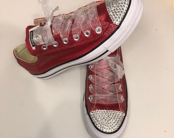 red converse glitter