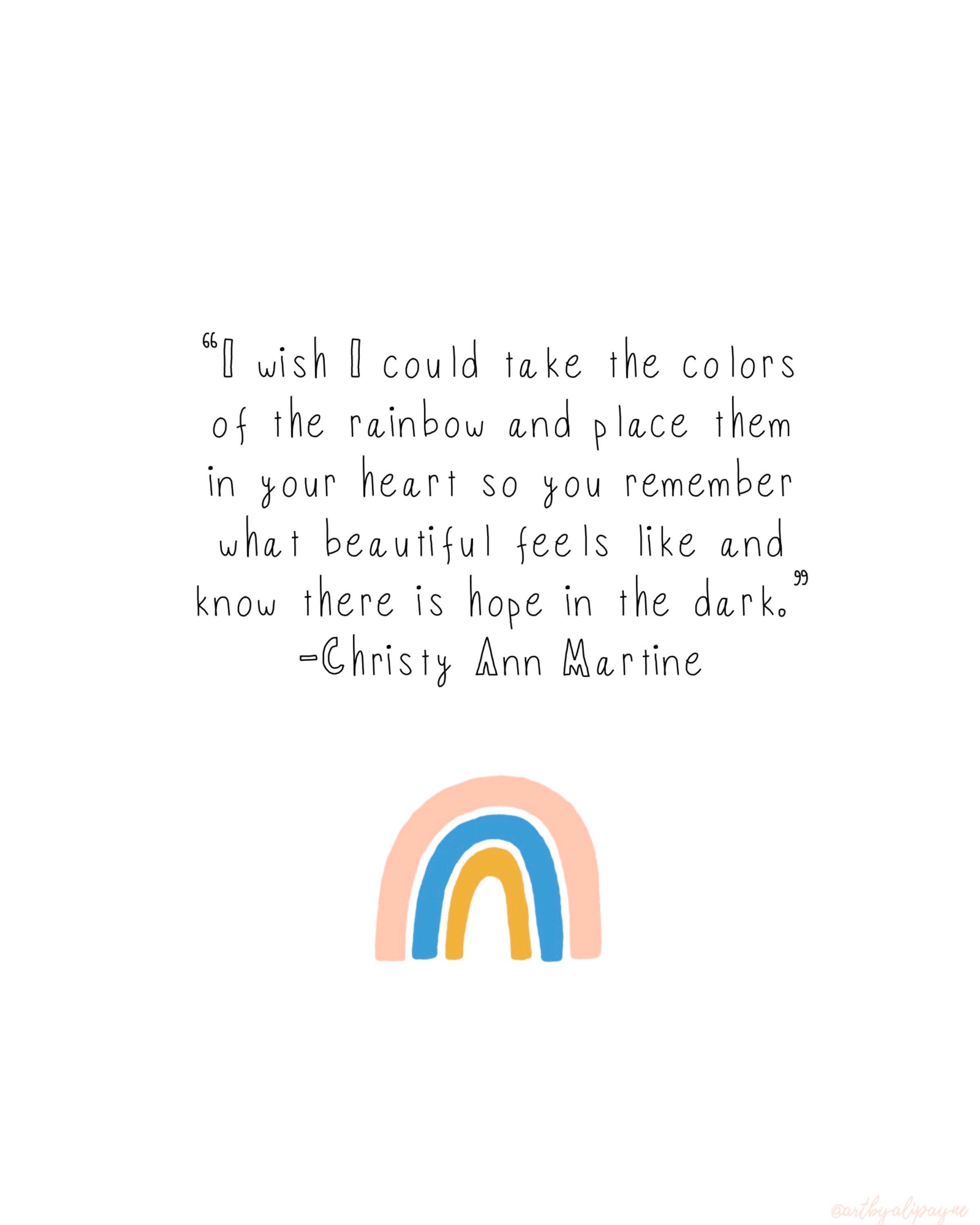 Colors Of The Rainbow Inspirational Quote Print Etsy