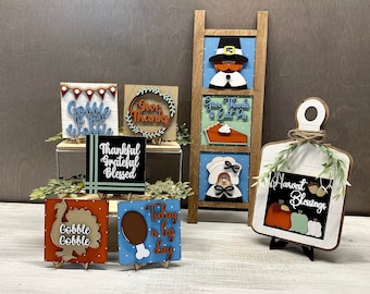 Full size Thanksgiving ladder inserts, seasonal decor, interchangeable signs