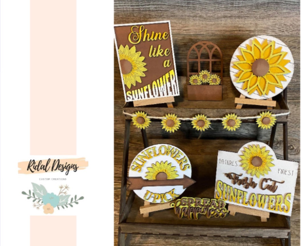 Sunflower Tiered Tray Set, Everyday Decor - Etsy