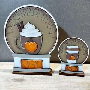Fall interchangeable snowglobe, summer decor, interchangeable decor, pumpkin spice decor