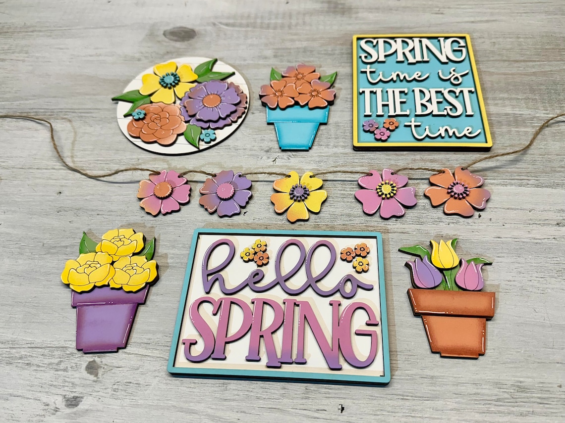 Spring Tiered Tray Set, Full Set Bundle, Tier Tray Decor - Etsy