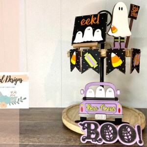 Halloween tiered tray, ghost style tray, seasonal decor, bundle or individual available