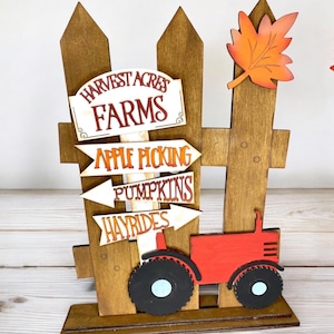 Fall interchangeable fence, tractor decor, farm decor