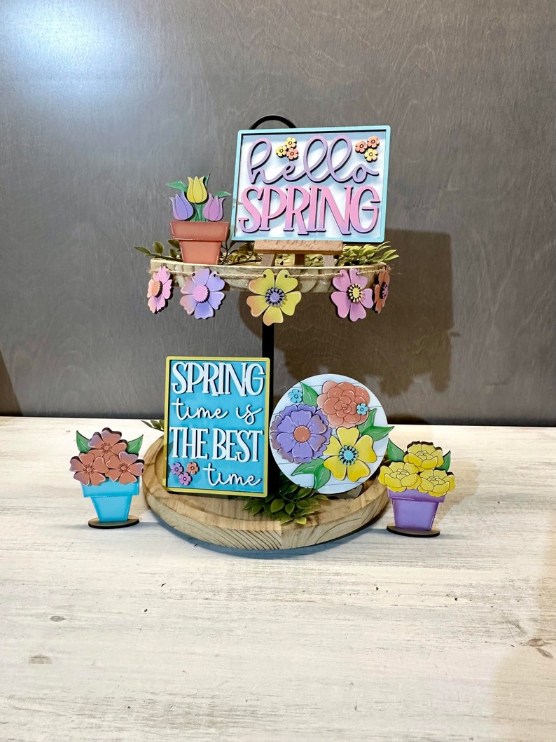 Spring Tiered Tray Set, Full Set Bundle, Tier Tray Decor - Etsy