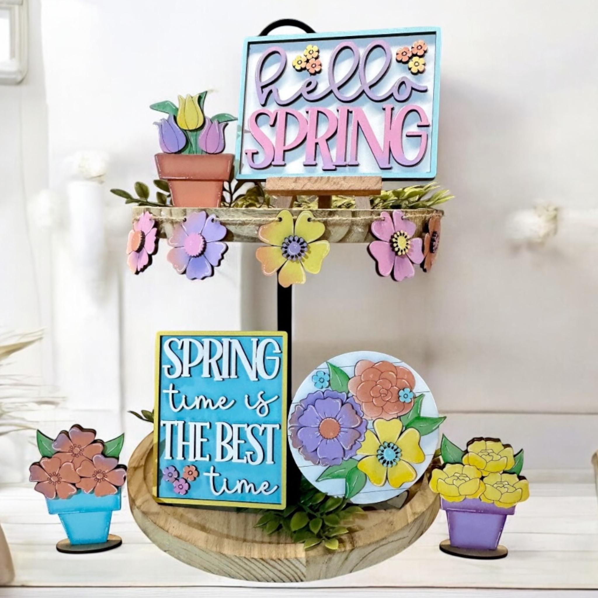 Spring Tiered Tray Set, Full Set Bundle, Tier Tray Decor - Etsy