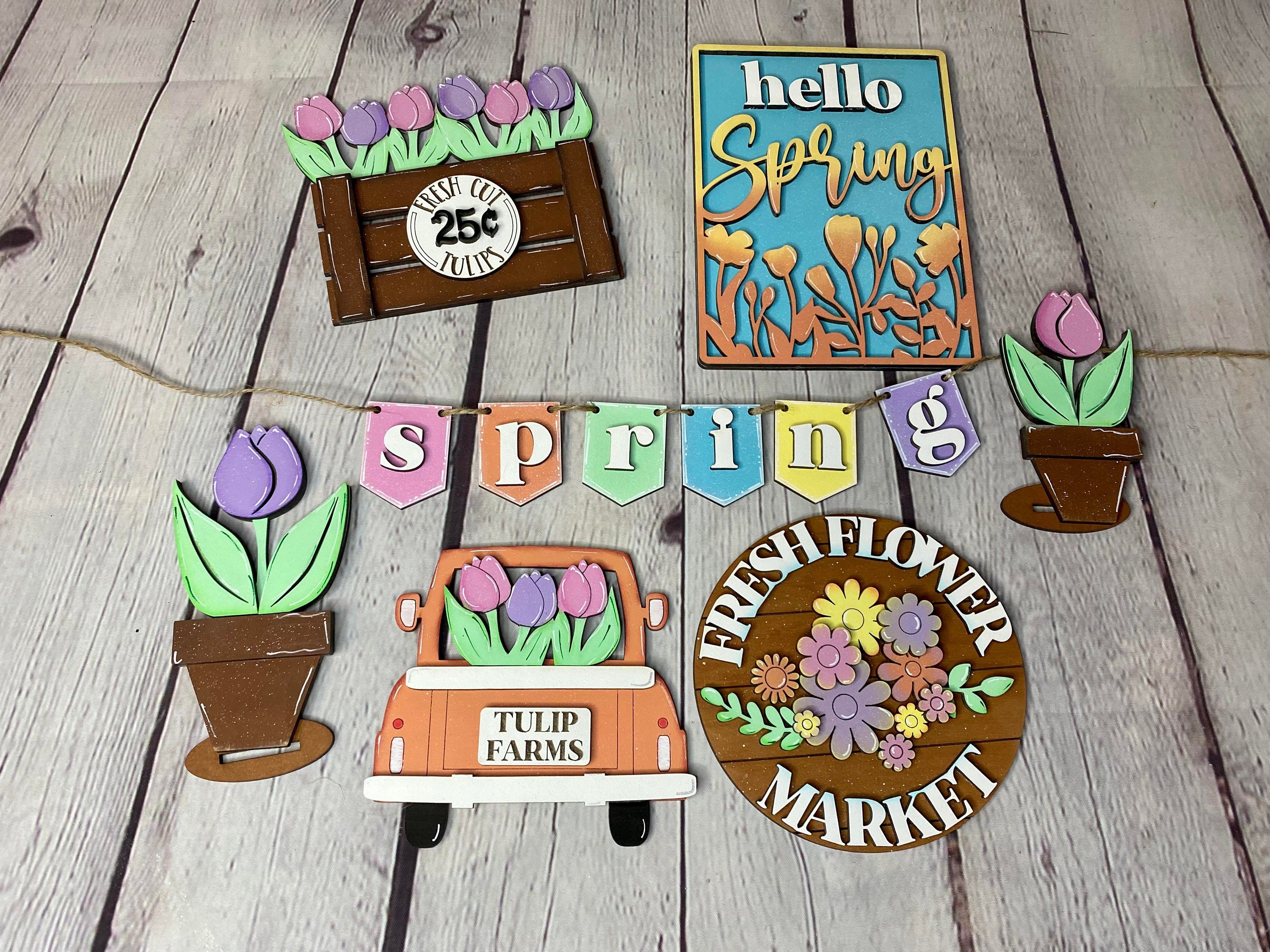 Spring Tiered Tray Set, Full Set Bundle, Tier Tray Decor - Etsy
