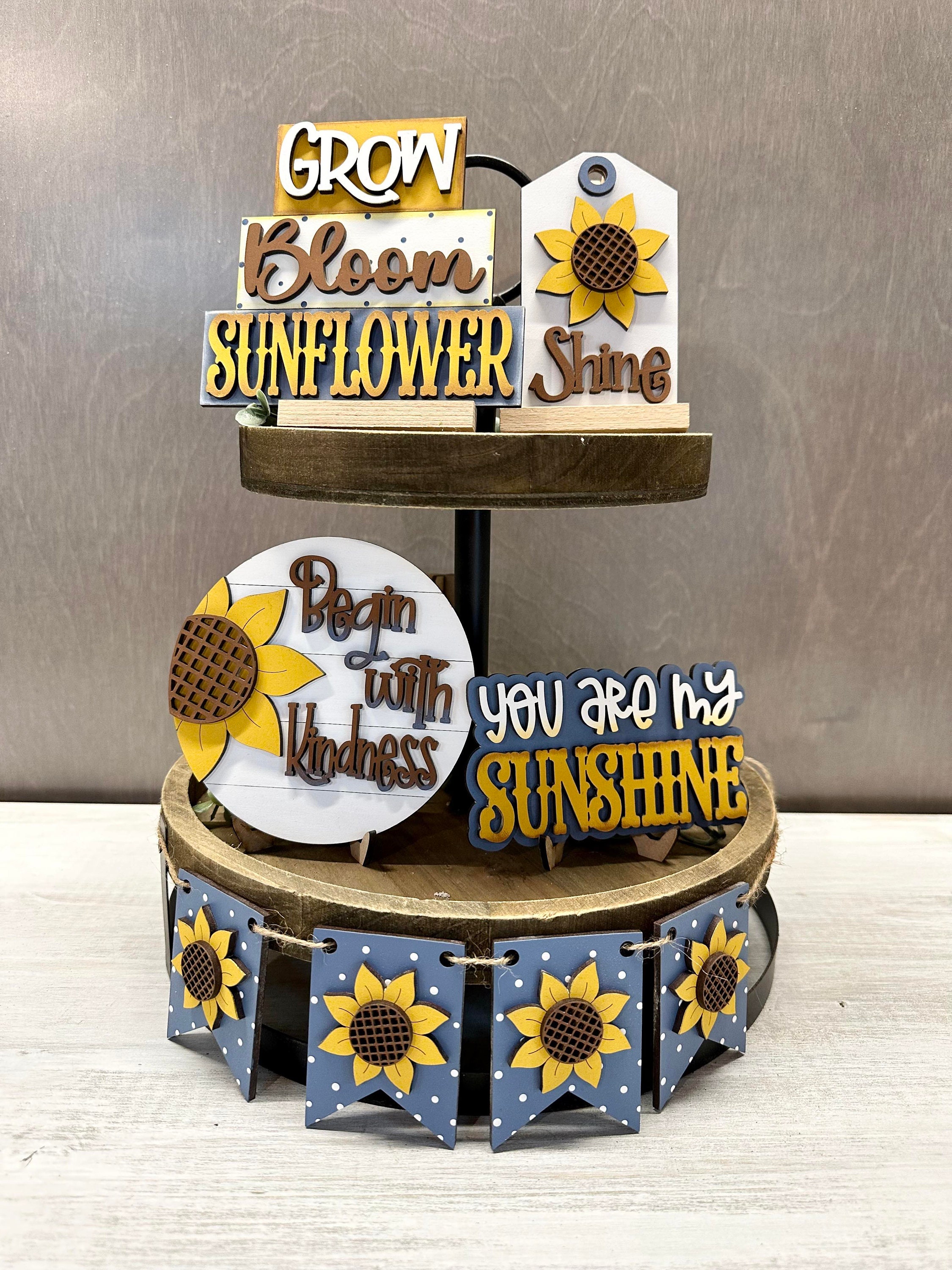 Sunflower Tiered Tray Set, Seasonal Decor, Everyday Decor, Fall - Etsy