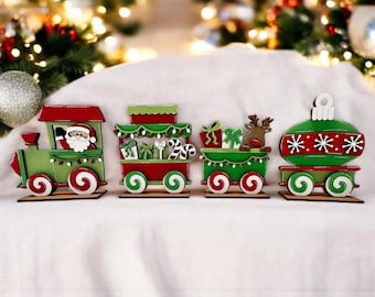 Christmas train, Santa, seasonal decor, bundle or individual available, build your own