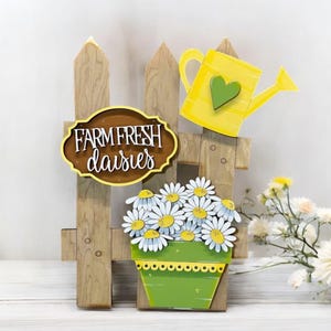 Daisy interchangeable fence, summer decor, spring decor