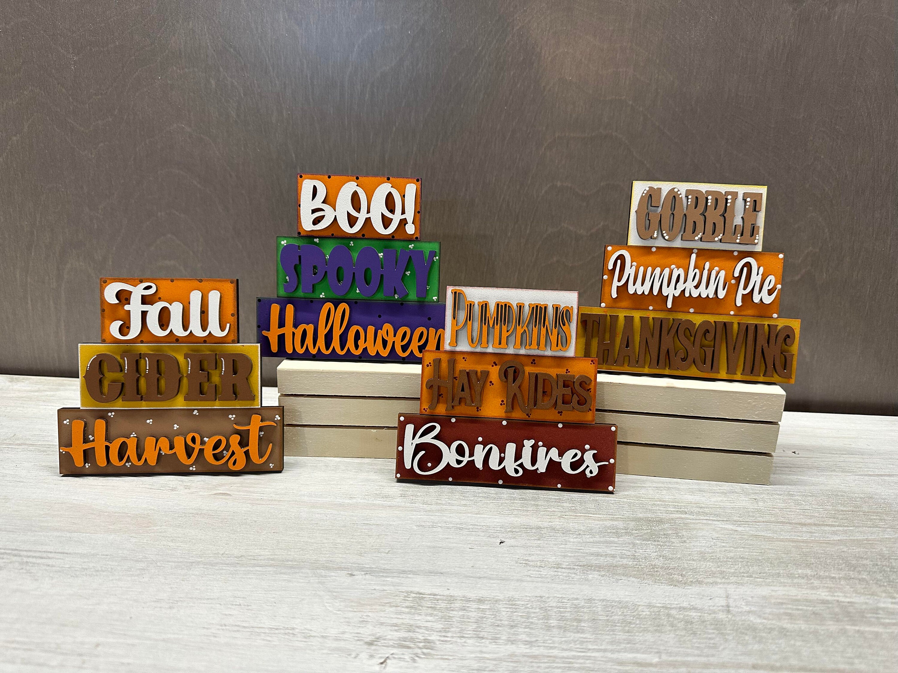 Fall Word Stacker Signs, Farmhouse Style Tray, Seasonal Decor - Etsy