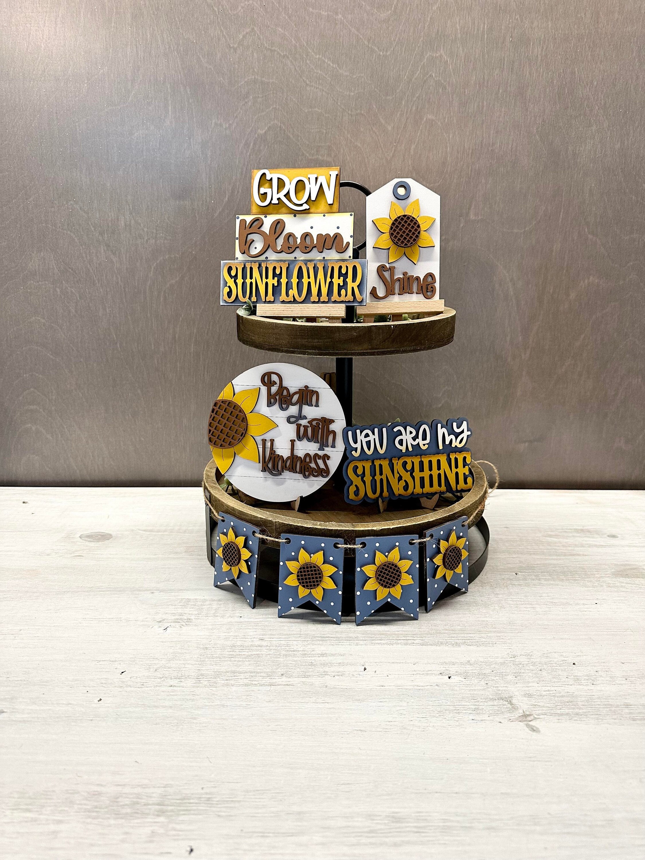 Sunflower Tiered Tray Set, Seasonal Decor, Everyday Decor, Fall - Etsy