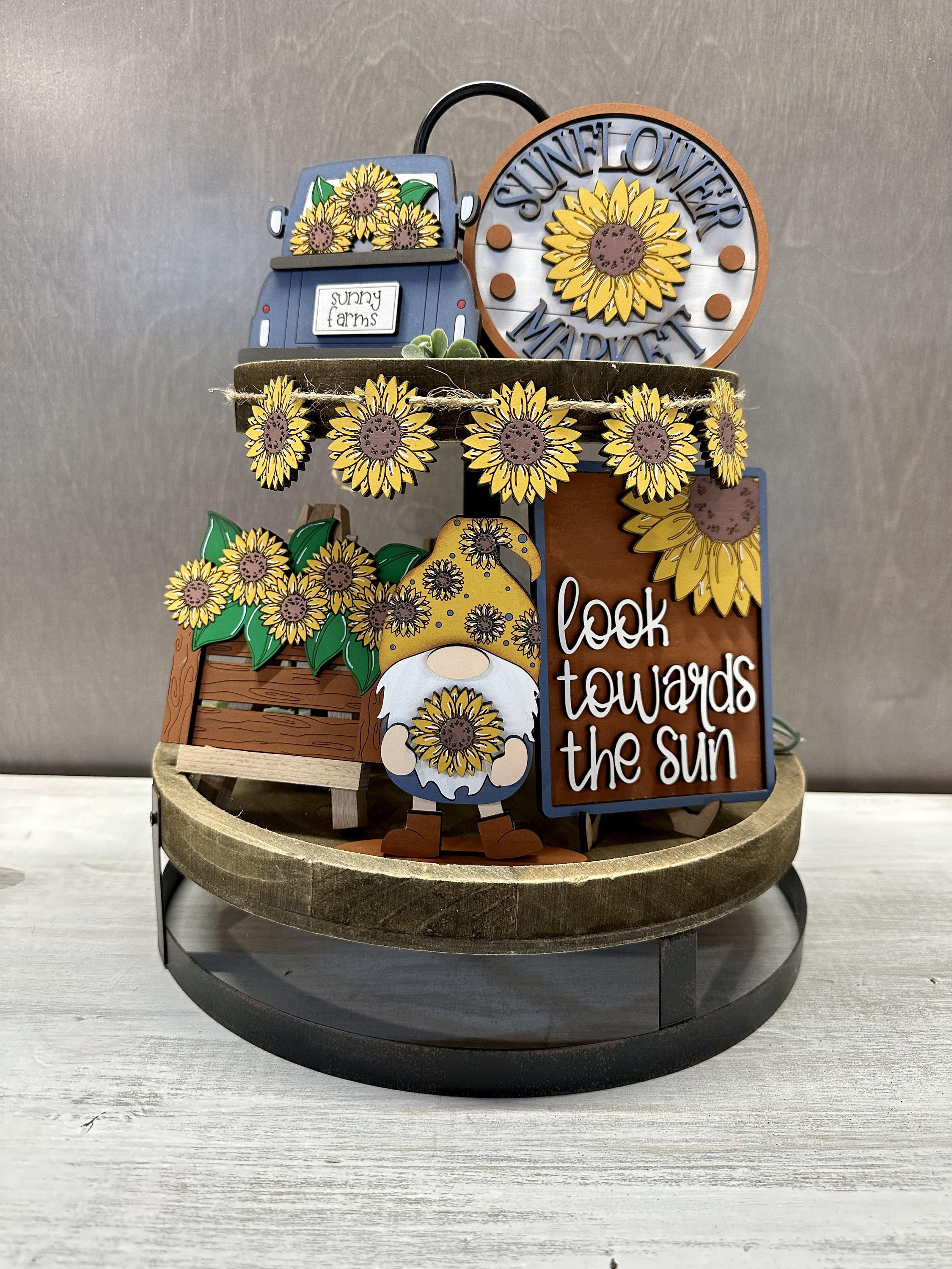 Sunflower Tiered Tray Set, Fall Decor, Everyday Decor - Etsy
