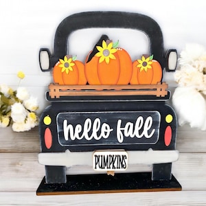 Hello Fall interchangeable truck, 12 inch large interchangeable, seasonal decor