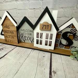 Personalized family sign Custom standing house centerpiece image 4