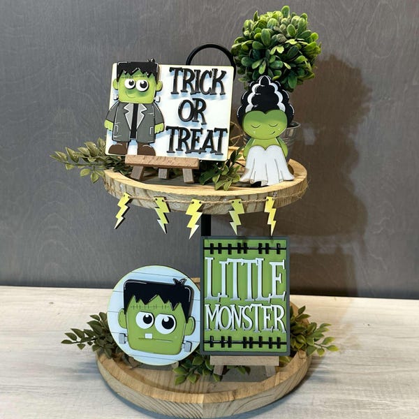 Frankenstein halloween tray, seasonal decor, bundle or individual available