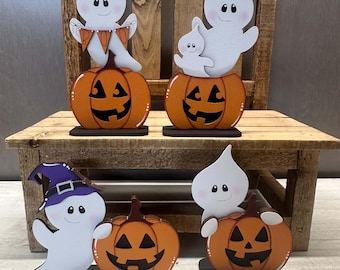 Cute Halloween ghosts, standing halloween decor, seasonal decor, bundle or individual available