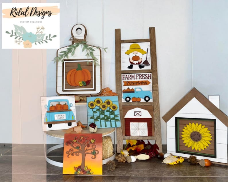Full Size Fall Ladder Inserts, Seasonal Decor, Interchangeable Signs - Etsy