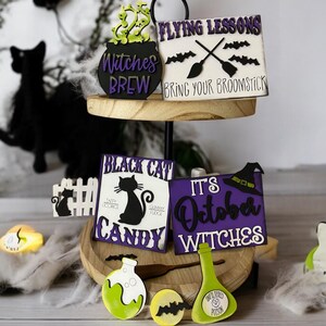 Witches tiered tray set, halloween decor