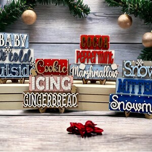 Winter word stacker signs, farmhouse style tray, seasonal decor