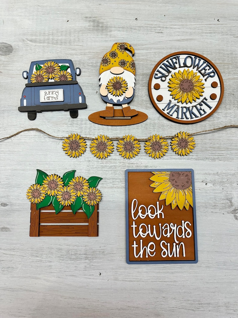 Sunflower Tiered Tray Set, Fall Decor, Everyday Decor - Etsy