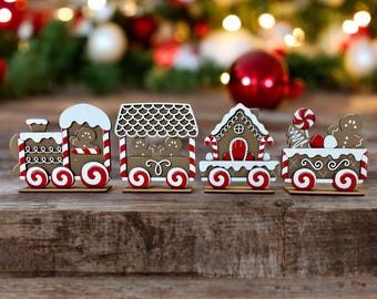 Gingerbread Train, Santa, Seasonal Decor, Bundle or Individual - Main Image