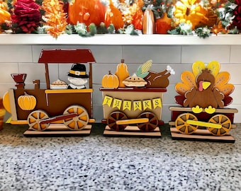 Thanksgiving train, fall decor, seasonal decor, bundle or individual available, build your own