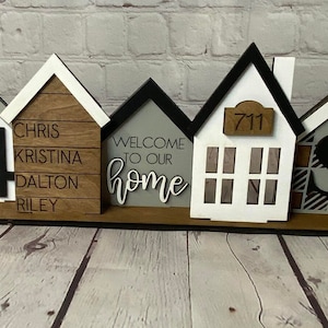 Personalized family sign, Custom standing house centerpiece, farmhouse decor, great housewarming or new family gift, christmas gift image 7