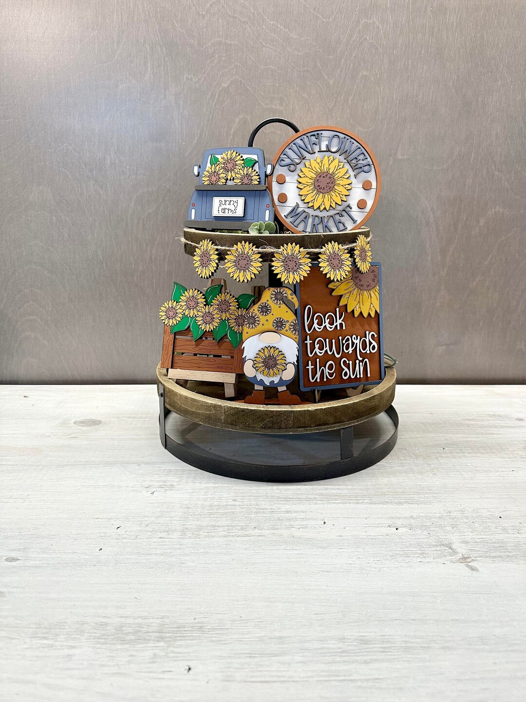 Sunflower Tiered Tray Set, Fall Decor, Everyday Decor - Etsy