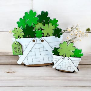 Clover FULL AND MINI interchangeable basket, winter decor, seasonal, all baskets reversible