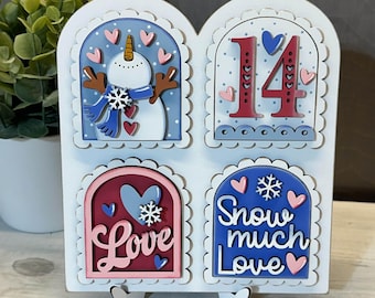 MINI Winter Valentine arch interchangeable sign, frames and inserts sold separately, seasonal decor, home decor, Winter decor