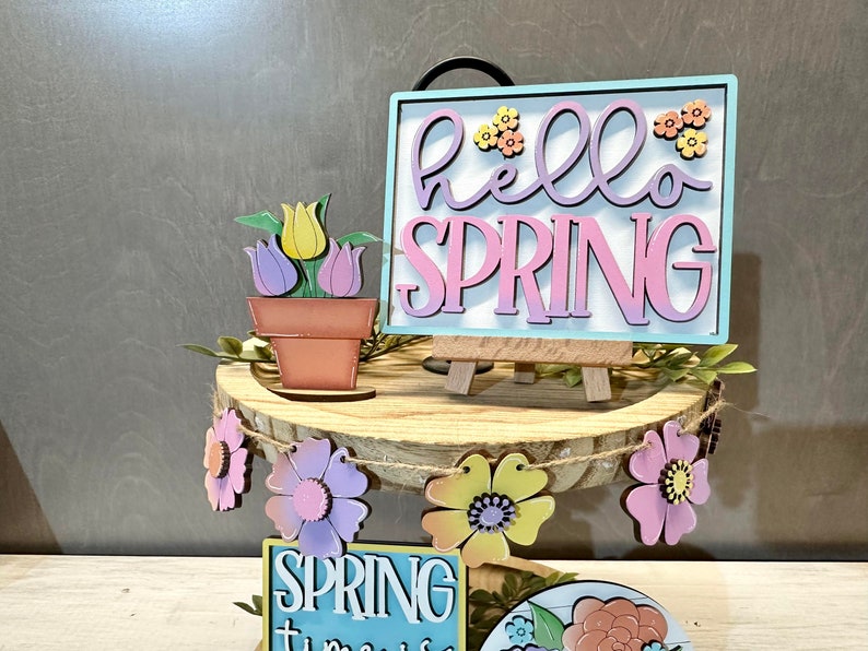 Spring Tiered Tray Set, Full Set Bundle, Tier Tray Decor - Etsy