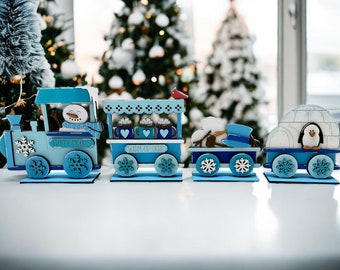 Winter train, snowman seasonal decor, bundle or individual available, build your own