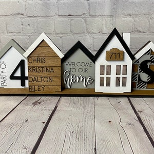 Personalized family sign Custom standing house centerpiece image 3