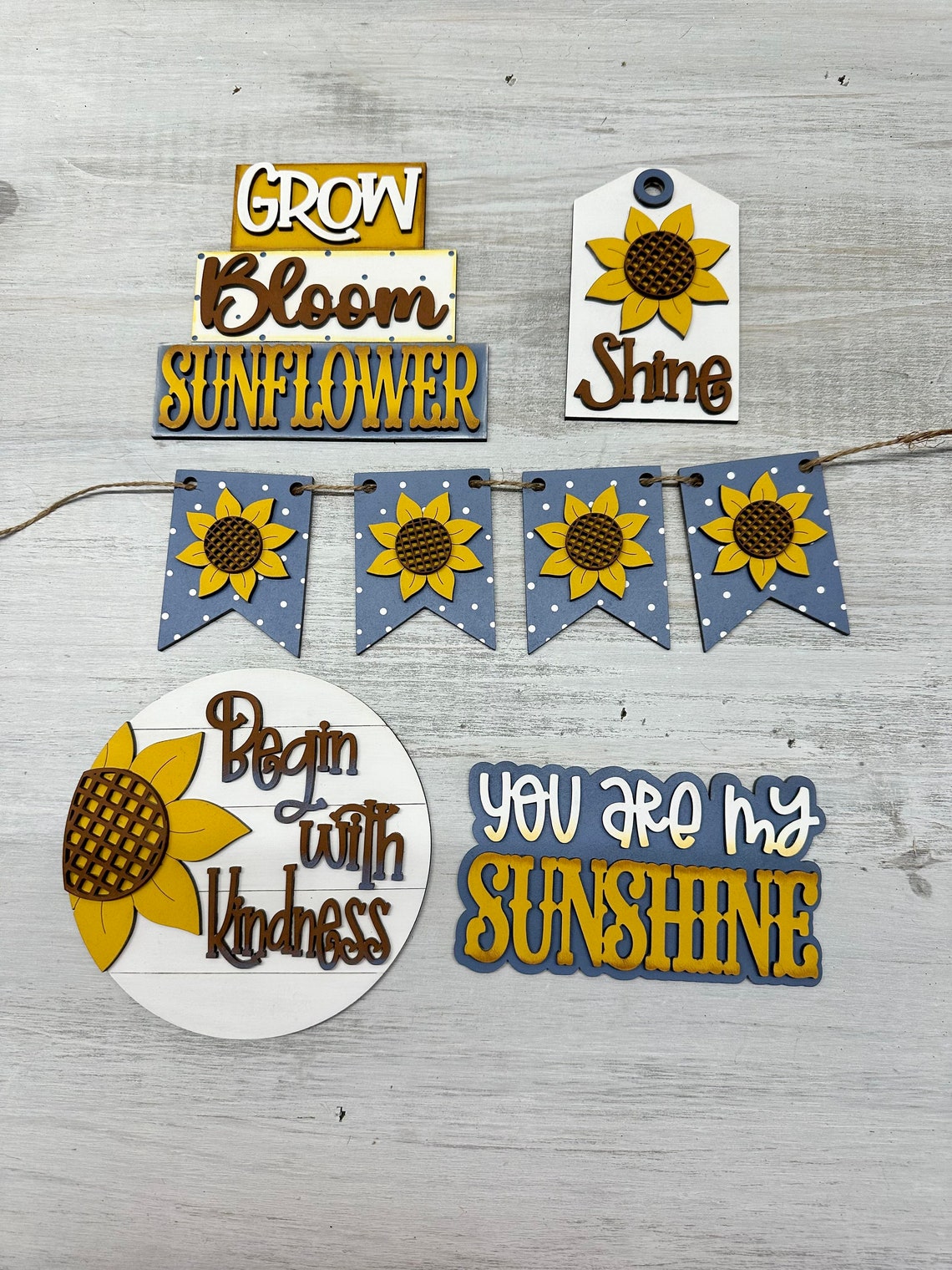 Sunflower Tiered Tray Set, Seasonal Decor, Everyday Decor, Fall - Etsy