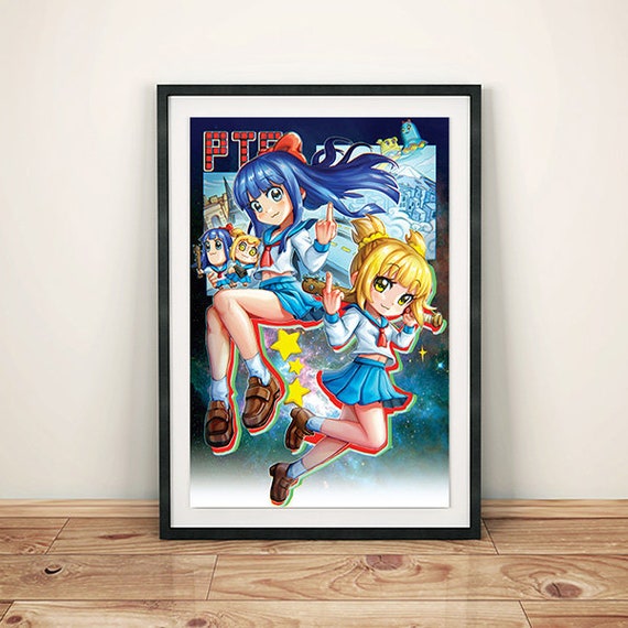 Pop Team Epic Popuka Pipimi Poster Print High Gloss Anime Etsy