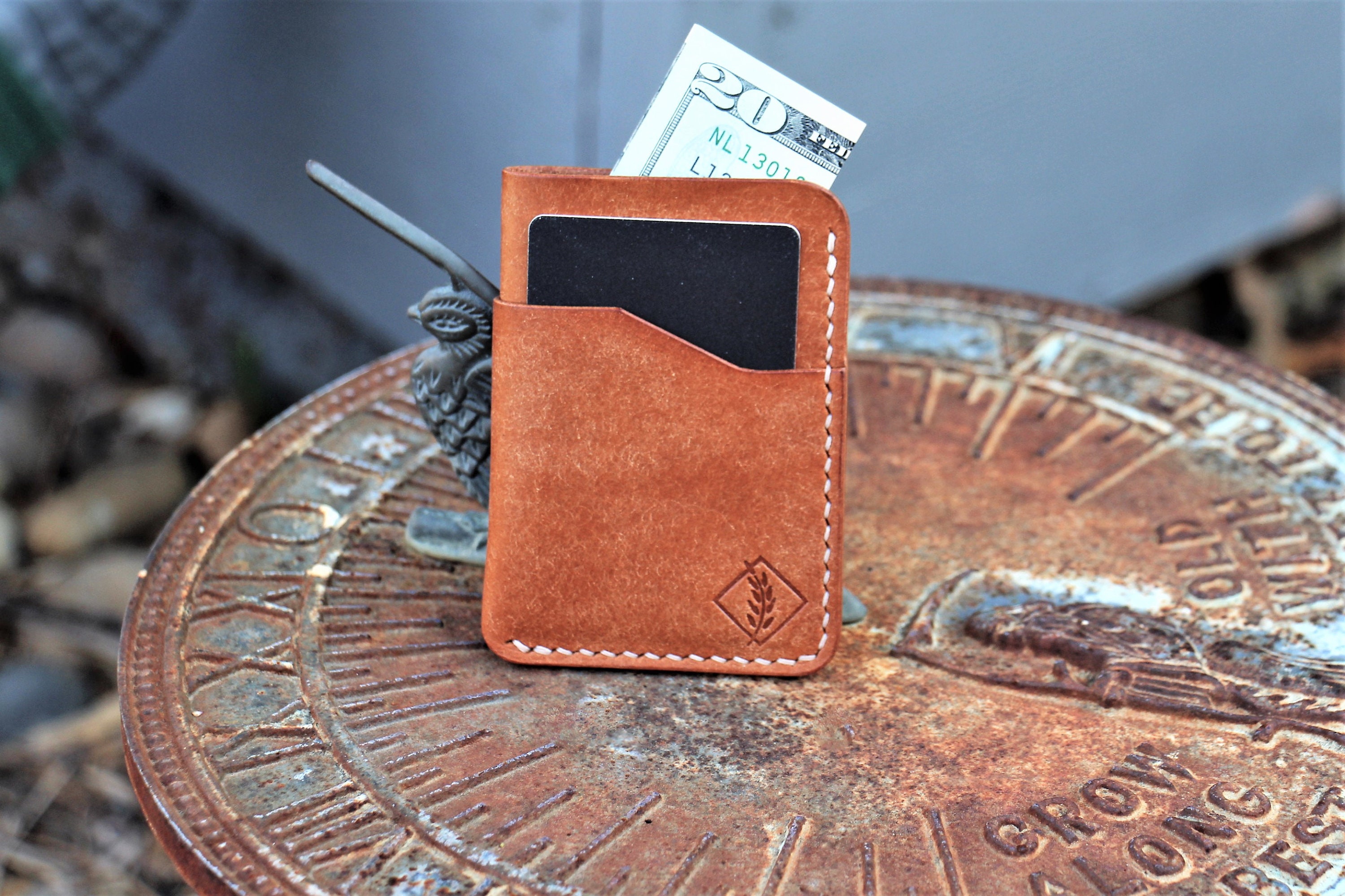 Leather Card Wallet EDC Leather Wallet Minimalist Wallet Etsy