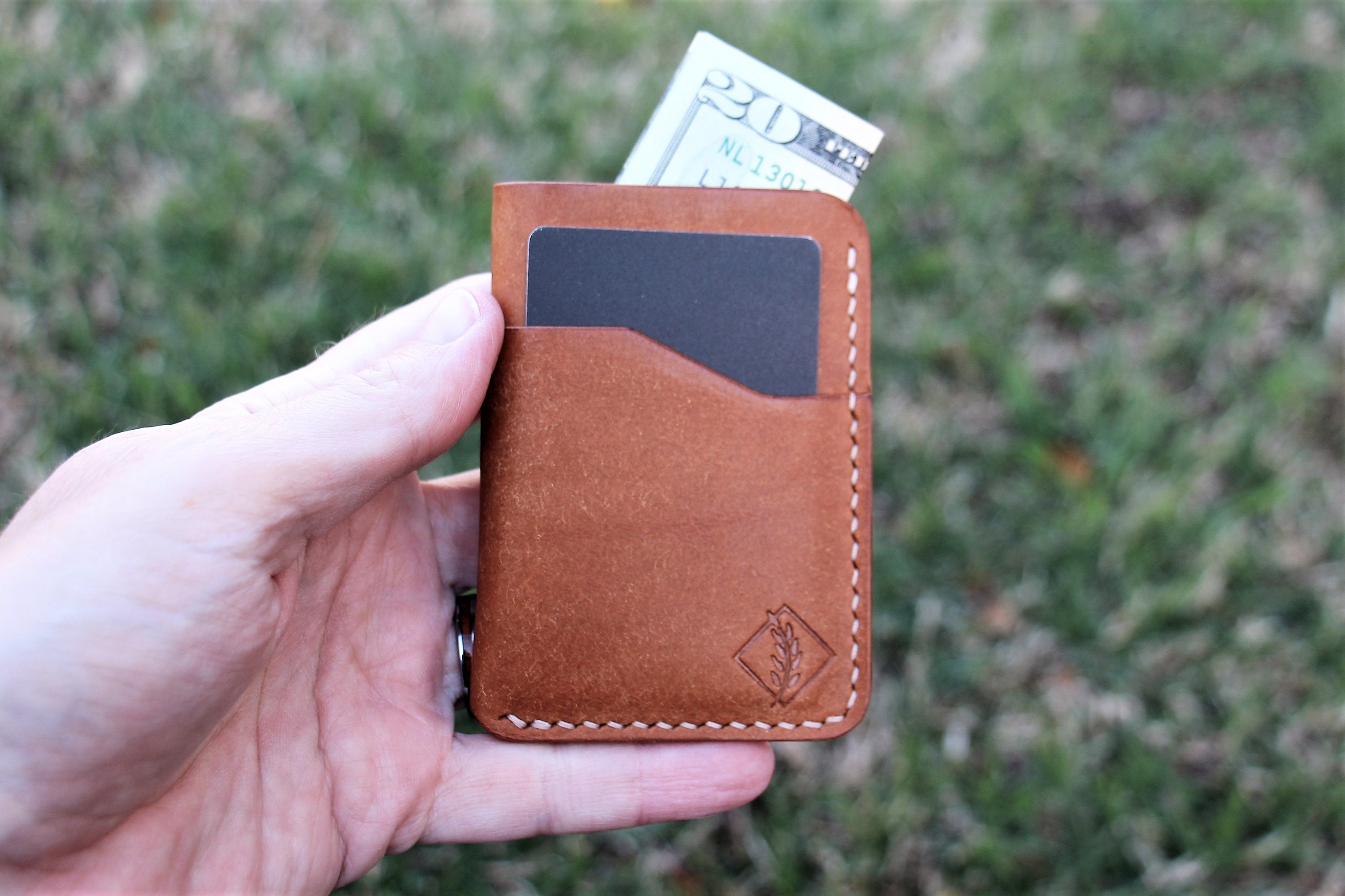 Leather Card Wallet EDC Leather Wallet Minimalist Wallet Etsy