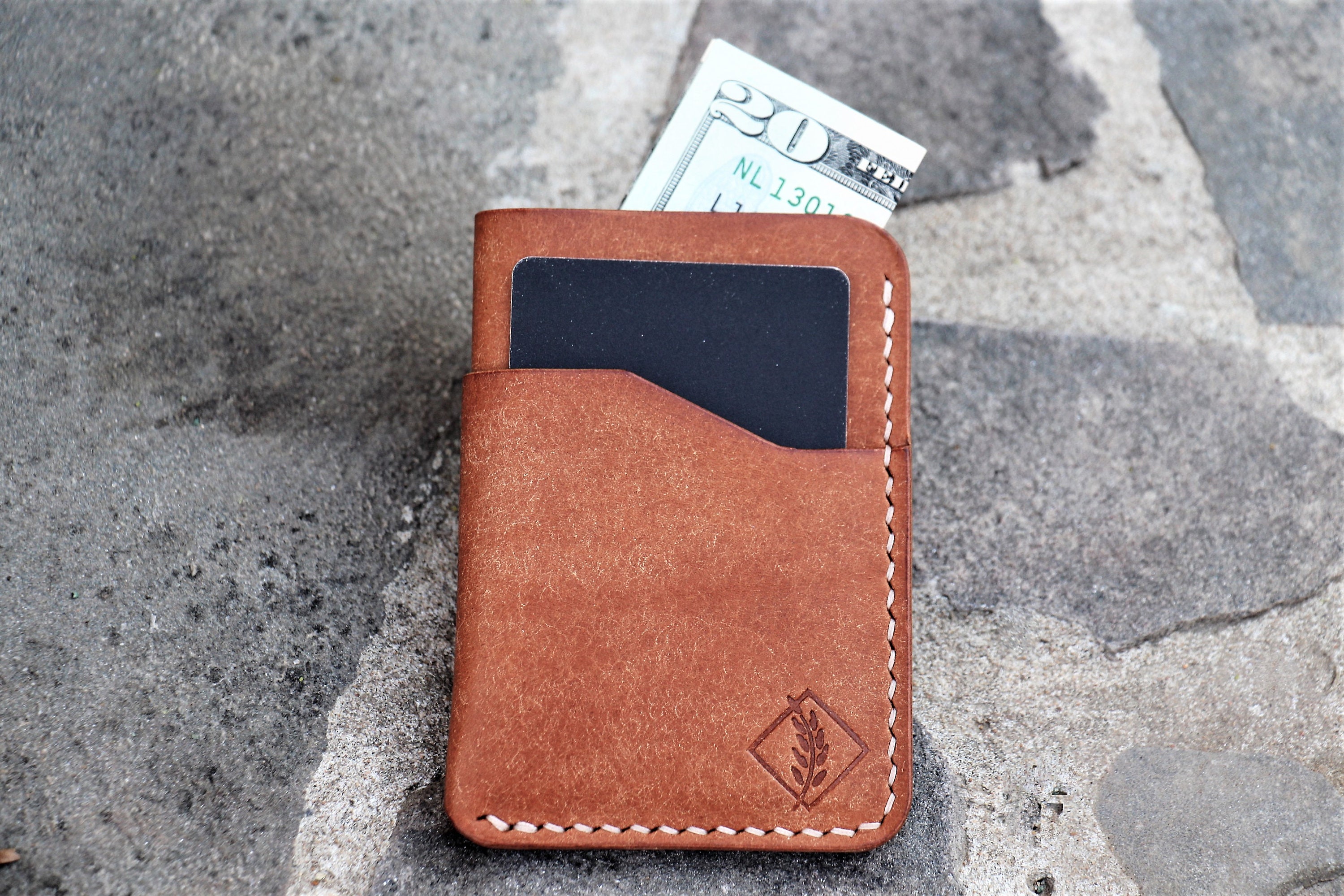 Leather Card Wallet EDC Leather Wallet Minimalist Wallet Etsy