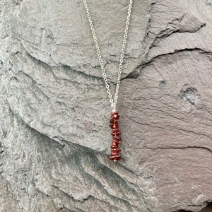 Garnet Crystal Necklace, Garnet Crystal Bar Necklace,Red crystal necklace, January Birthstone, Christmas Gift, Stocking Filler. image 8