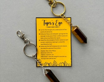 Keyring with Citrine Crystal keyring keychain with lobster clasp For Keys Car keys for a bag a purse or a backpack Teachers Gift.