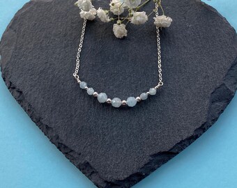 Aquamarine Necklace, March Birthstone, Aquamarine Crystal, Necklace/Pendant, Blue Crystal Necklace, Christmas Gift, Stocking Filler.