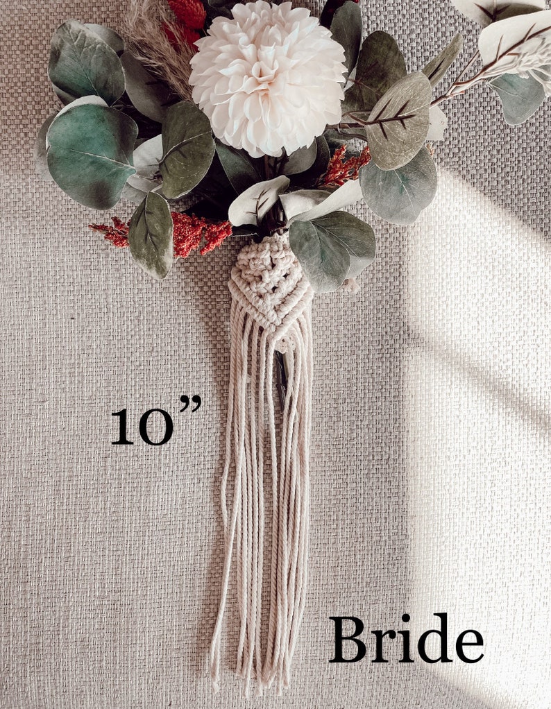 Macrame Bouquet Wrap, wedding bouquet macrame wrap, bridal bouquet wrap, boho bride, boho wedding image 5