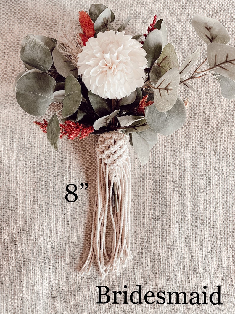 Macrame Bouquet Wrap, wedding bouquet macrame wrap, bridal bouquet wrap, boho bride, boho wedding image 6