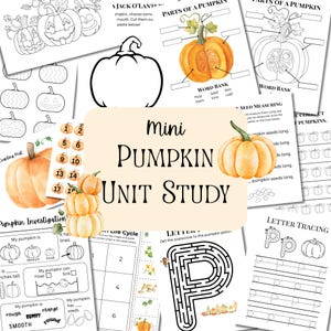 Pumpkin Study Unit: Fall Learning Activities for Kids (Digital Download)