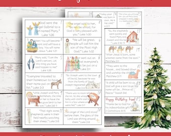 Kids Christmas Story Advent Calendar Cards: Printable Nativity Verse (PDF Download)