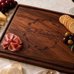 Personalized Cutting Board, Custom Engraved Cutting Board, Wedding Gift for Couple, Personalized Charcuterie Board, Maple or Walnut